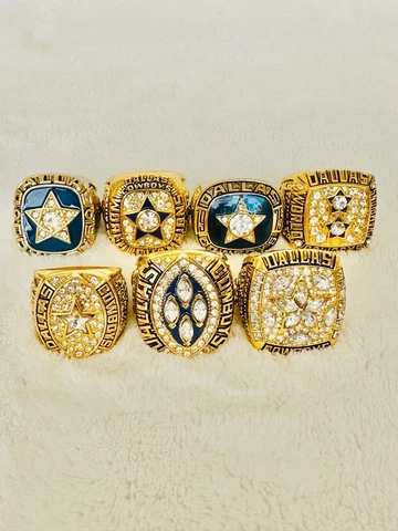 7 PCS Dallas Cowboys Championship Complete Ring SET, US SHIP Cover