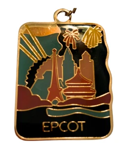 VTG DISNEY EPCOT CLOISONNE KEY RING ORIGINAL TAG NOT USED - Picture 1 of 4