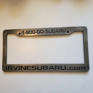 Irvine Subaru Silver Plastic License Plate Frame Cars Truck Front Or Back - Picture 1 of 2