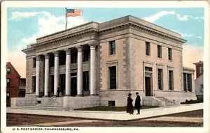 Postal Oficina de Correos de Estados Unidos Chambersburg Pennsylvania Bandera Americana Frontera Blanca - Imagen 1 de 2