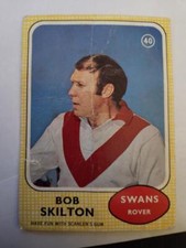 Vintage 1970 Scanlens VFL Card Bob Skilton No 40 Swans Rover  Creased