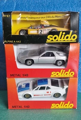 Lotto 3 modellini Solido scala 1/43 Alpine A 442 - Porsche 928 - BMW M 1 - Immagine 1 di 4