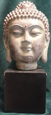 Estátua Zen Asiática Vintage 10" Alto Detalhe Cabeça de Buda Busto Decoração para Casa LOOK - Imagem 1 de 4