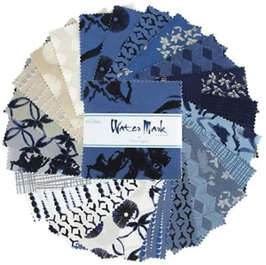 Trapunta Water Mark Riley Blake 5" impilabile 42 100% cotone pretagliata quadrati - Foto 1 di 2