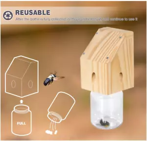 Hanging outdoor Bee trap- natural wood - Picture 1 of 7