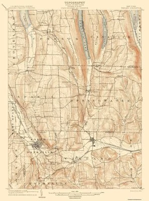 Topographical Map - Wayland New York Quad - USGS 1904 - 23 x 30.96 - Image 1 of 4