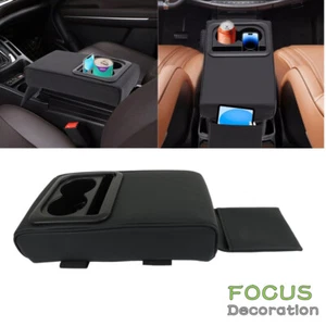 Dual Cup Holder Car Auto Armrest Pad Auto Center Console Storage Box Cushion Mat - Picture 1 of 13