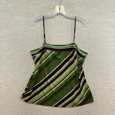 Top Camisola Años 90 Y2K Vintage XL Verde Marrón Rayas Boho Hada Grunge Capricho Foto 1 de 4