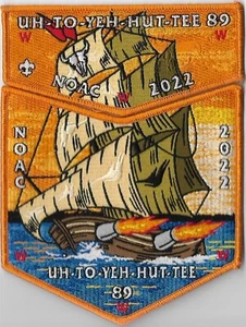 Lodge 89 Uh-To-Yeh-Hut-Tee 2022 NOAC 2-piece OA flap set (Orange) - Picture 1 of 1