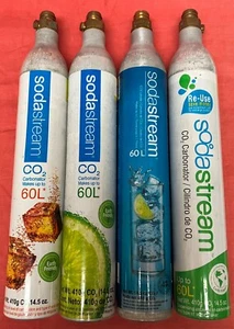 4 Each Soda Stream CO2 60L REPLACEMENT CANISTER 14.5oz EMPTY - Picture 1 of 3