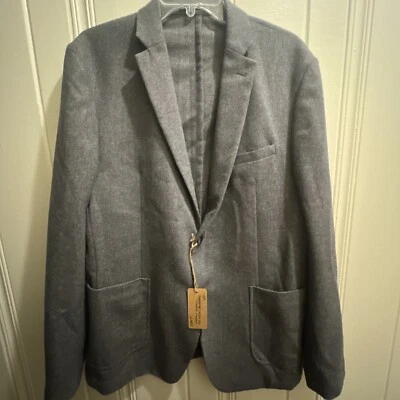 Penguin Mens Blazer Jacket Sz 42 Gray Herringbone Wool Blend Pockets Lined - Image 1 of 4