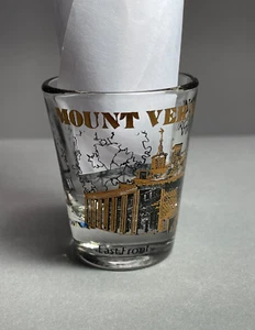 Mount Vernon Virginia Souvenir Shot Glass Double Sided Black Gold - Picture 1 of 8