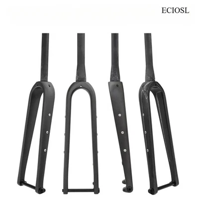  Carbon Bike Front Fork 700C Steerer Tube Open 100mm Gravel Bicycle Rigid Fork - Image 1 of 4