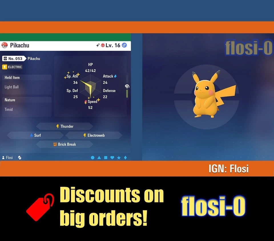 6IV Shiny Pikachu Pokemon Legends ZA (Legends Z-A) - Image 1 of 1