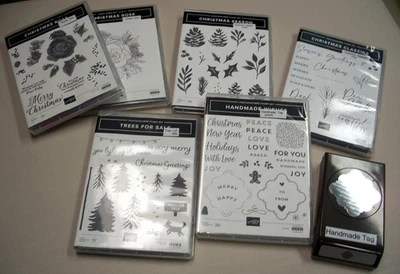 11 juegos de estampillas navideñas StampinUp algunas con troqueles y un punzón Foto 1 de 4