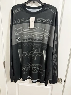 Nike Air Jordan Flight MVP Printed Long Sleeve Mens Top Shirt Sz XXL (FV7239-010 - Image 1 of 4