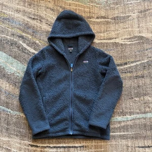 Youth Girls Patagonia Navy Blue Los Gatos Fleece Hooded Pullover Jacket Sz XL 14 - Picture 1 of 5