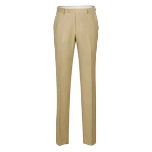 Men Renoir Flat Front Pants 100% Soft Wool Super 140's Classic Fit 508-4 Tan - Picture 1 of 1