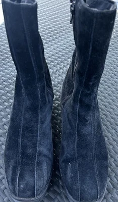 Botines de gamuza impermeables Canadá negros vintage años 70 Hush Puppies para mujer talla 9 Foto 1 de 4