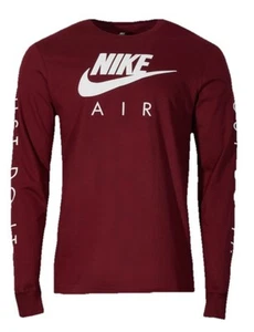 Nike Mens Futura Reflective Long Sleeve T-shirt In Beetroot/white Size SMALL - Picture 1 of 1