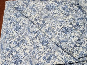 Lauren Ralph Lauren FULL Spannbettlaken Luxus Weiß Blau Geblümt 100% Baumwolle - Bild 1 von 9