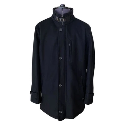 Lodenfrey Gore-Tex Black Coat Jacket Buckle Collar Wool Cashmere EU54 UK44 - Image 1 of 4