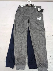 Paquete de 2 pantalones deportivos de baloncesto NBA para niños talla 14/16 para jóvenes azul marino/gris GL10 - Imagen 1 de 8