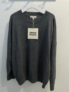 Sonderhaus Women’s Oversized Fit Wool Sweater Charcoal Size XL Nwt - Picture 1 of 5