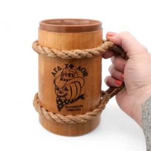 VTG Halloween Bonanza JOL Fraternity Wood Plastic Beer Stein Rope Copper 1983 - Picture 1 of 12