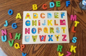 Wooden Puzzles for Toddlers Alphabet Puzzle Preschool Educational Learning Toys - Picture 1 of 3