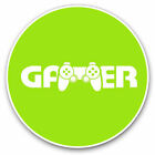 2 x Vinyl Stickers 10cm - Green Gamer Computer Gaming Sign Cool Gift #16192