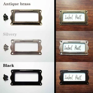 12pcs 31x64mm Cabinet Drawer Tag Label Pull Frame Handle File Name Card Holder - Picture 1 of 9