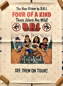 DRI ULTRA RARE VINTAGE 1988 FOUR OF A KIND PROMO POSTER METAL BLADE RECORDS - Picture 1 of 6