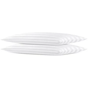 Thin Flat Soft Low Pillows Standard Size Set of 2, Down Alternative Filled Be... - Picture 1 of 6