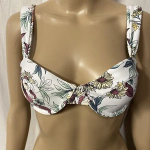 Women's Freshwater Floral Draped Underwire Bikini Top Size M (8-10) NWT - Picture 1 of 5