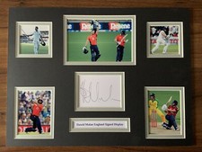 England Cricket Dawid Malan Signed 16" X 12" Double Mounted Display