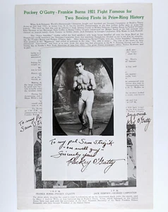 Boxer Packey O'Gatty signed handsigniert Fotodruck und Prospekt Vintage Boxen - Bild 1 von 8