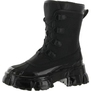 Steve Madden Womens Trench Black Combat Lace up Boots Size 8M - Picture 1 of 4
