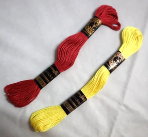 Anchor Susan Bates Vtg Lot 2 Skeins Embroidery Floss Scotland Colorfast Cotton - Picture 1 of 5