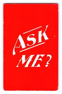 Postkarte Rotes Motto 1907 mit den Worten " Frag mich ? "  (A20) - Bild 1 von 2