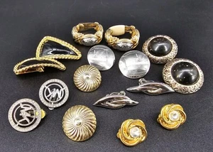 Lote de pendientes con clip en tono dorado y plateado de colección - Imagen 1 de 5