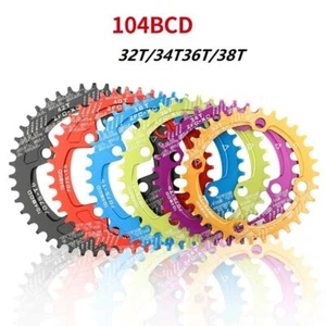104BCD MTB Round Narrow Wide Chainring Bike Chainwheel 30/32/34/36/38/40/42T - Picture 1 of 28