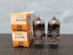 2-GE 6DJ8 ECC88 Vacuum Tubes NOS/NIB Tested Same Date Codes FK Smoked Glass - Picture 1 of 4