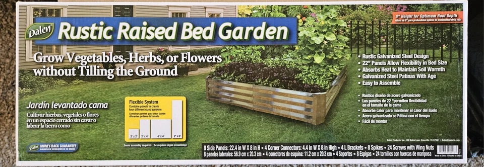 Cama Elevada Rústica Jardín Acero Galvanizado Camas Elevadas Plateadas Foto 1 de 1