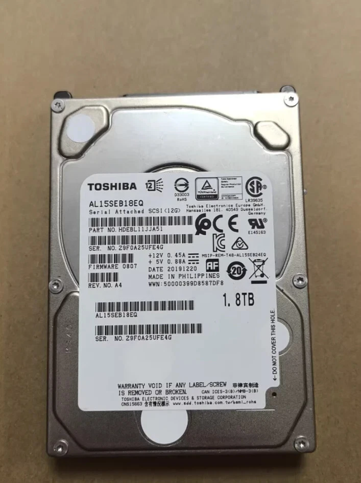 Hard Drive Toshiba AL15SEB18EQ 1.8TB 10000RPM 128MB SAS-3 2.5'' Inch - Image 1 of 1