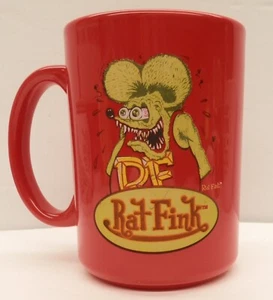 Taza de café grande Ed "Big Daddy" Roth roja RAT FINK 4,5" de alto - Imagen 1 de 4