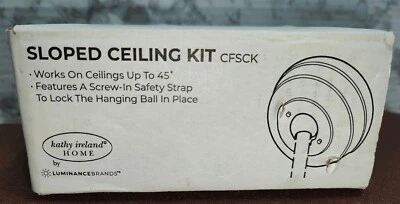Kathy Ireland HOME Sloped Ceiling Kit, Vaulted Ceiling Fan Mount, Satin White - Image 1 of 3