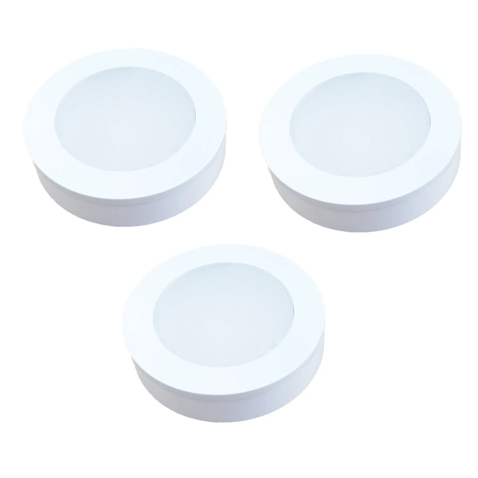 kalb | 3er Set LED Einbauspot Alu Weiß 12VDC 3 Watt Warmweiß inkl. Aufsatzring - Bild 1 von 4