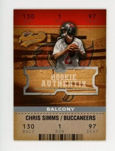 2003 Fleer Authentix CHRIS SIMMS Rookie Card RC #/250 Tampa Bay Buccaneers #121 - Picture 1 of 1