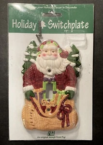 Vintage 1999 FIGI Graphics Santa Claus Winter Enchantment Single Switch Plate - Picture 1 of 3